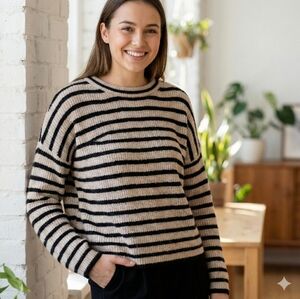 Whistles London Striped Wool Blend Knit Sweater, Women's Size Small